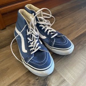 Blue high top vans